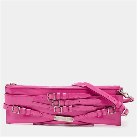 burberry prorsum pink patent parmoor bridle clutch|Burberry Prorsum Bag .